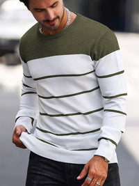 Finnegan Color Block Striped Crew Neck Pullover