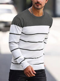 Finnegan Color Block Striped Crew Neck Pullover