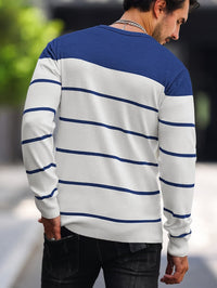 Finnegan Color Block Striped Crew Neck Pullover
