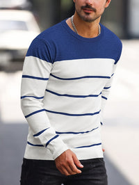 Finnegan Color Block Striped Crew Neck Pullover