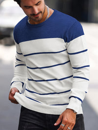 Finnegan Color Block Striped Crew Neck Pullover