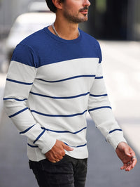 Finnegan Color Block Striped Crew Neck Pullover
