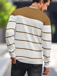 Finnegan Color Block Striped Crew Neck Pullover