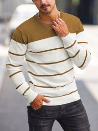 Finnegan Color Block Striped Crew Neck Pullover