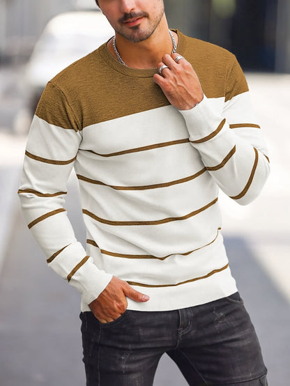 Finnegan Color Block Striped Crew Neck Pullover_64