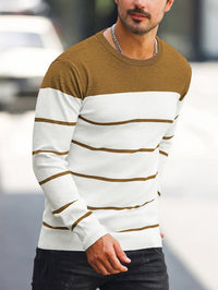Finnegan Color Block Striped Crew Neck Pullover
