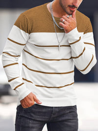 Finnegan Color Block Striped Crew Neck Pullover