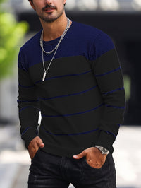 Finnegan Color Block Striped Crew Neck Pullover