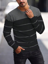 Finnegan Color Block Striped Crew Neck Pullover