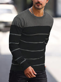 Finnegan Color Block Striped Crew Neck Pullover