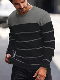 Finnegan Color Block Striped Crew Neck Pullover