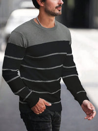 Finnegan Color Block Striped Crew Neck Pullover