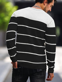 Finnegan Color Block Striped Crew Neck Pullover