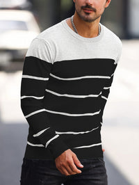 Finnegan Color Block Striped Crew Neck Pullover