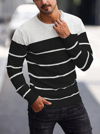 Finnegan Color Block Striped Crew Neck Pullover