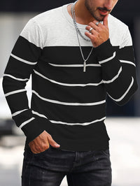 Finnegan Color Block Striped Crew Neck Pullover