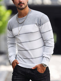 Finnegan Color Block Striped Crew Neck Pullover