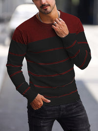 Finnegan Color Block Striped Crew Neck Pullover