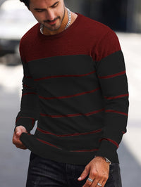 Finnegan Color Block Striped Crew Neck Pullover