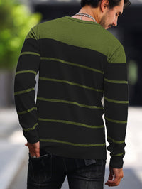Finnegan Color Block Striped Crew Neck Pullover