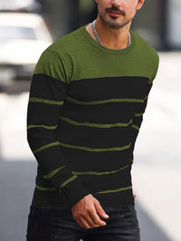 Finnegan Color Block Striped Crew Neck Pullover