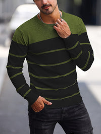 Finnegan Color Block Striped Crew Neck Pullover