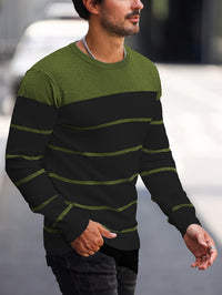 Finnegan Color Block Striped Crew Neck Pullover