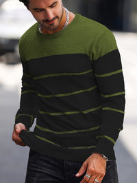 Finnegan Color Block Striped Crew Neck Pullover