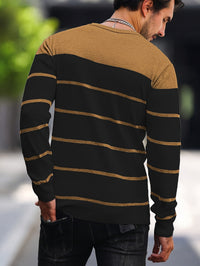 Finnegan Color Block Striped Crew Neck Pullover