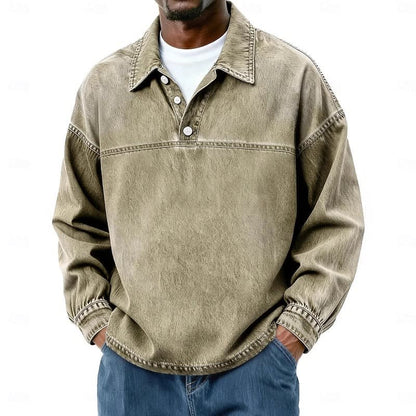 Garth Washed Half Placket Pullover Shirt_10