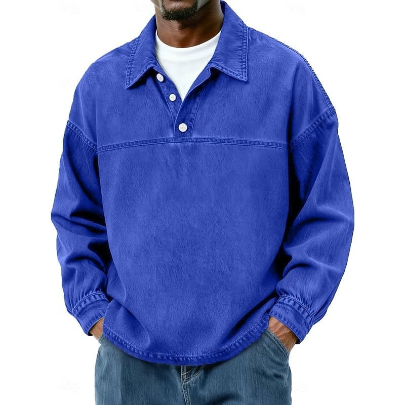 Garth Washed Half Placket Pullover Shirt_11