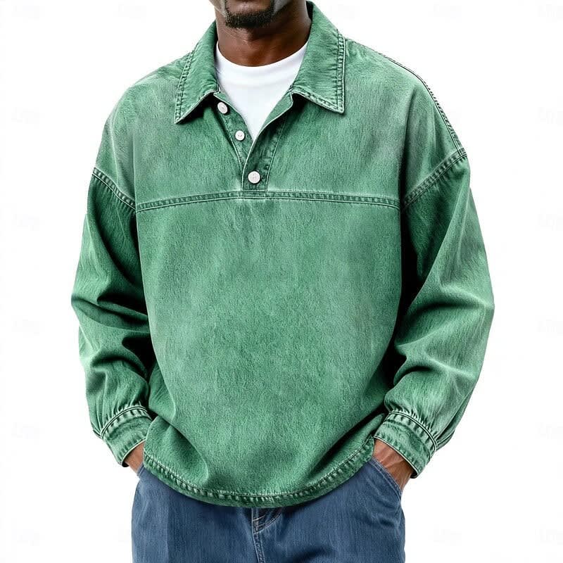 Garth Washed Half Placket Pullover Shirt_12