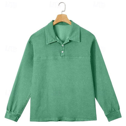 Garth Washed Half Placket Pullover Shirt_13