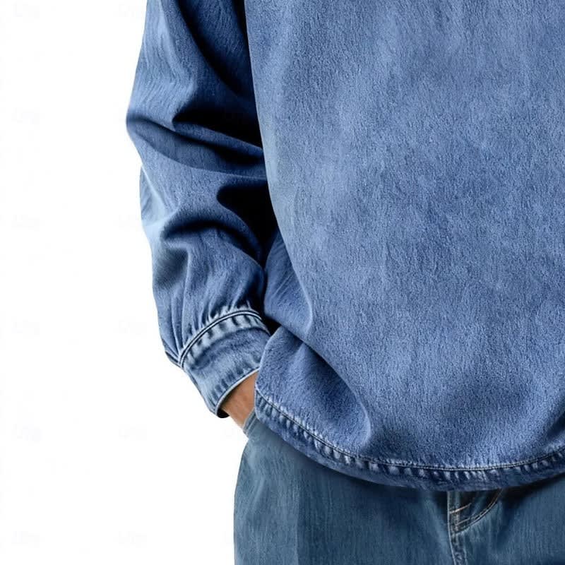 Garth Washed Half Placket Pullover Shirt_3