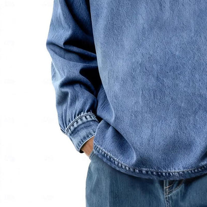 Garth Washed Half Placket Pullover Shirt_3