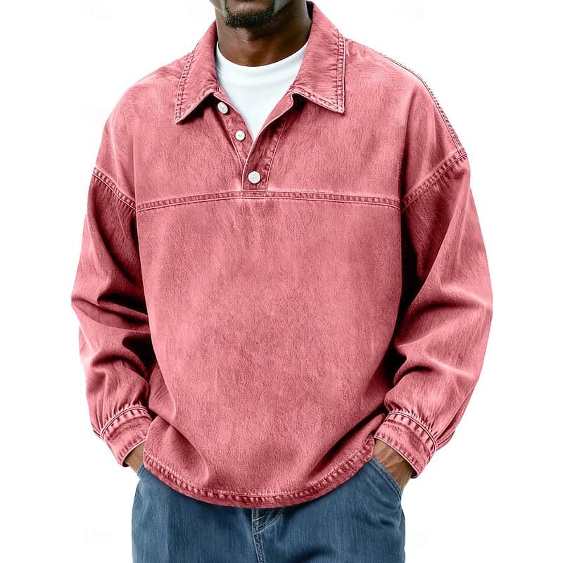 Garth Washed Half Placket Pullover Shirt_4
