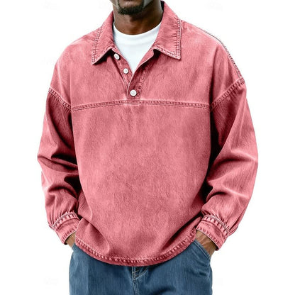 Garth Washed Half Placket Pullover Shirt_4