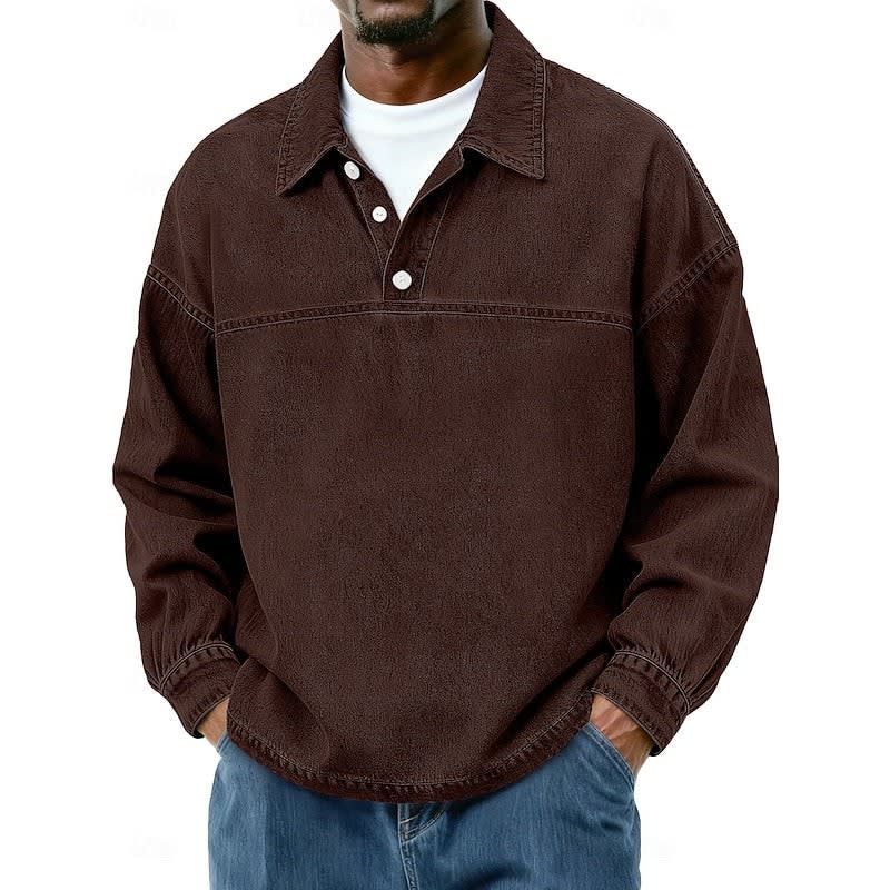 Garth Washed Half Placket Pullover Shirt_8