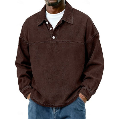 Garth Washed Half Placket Pullover Shirt_8
