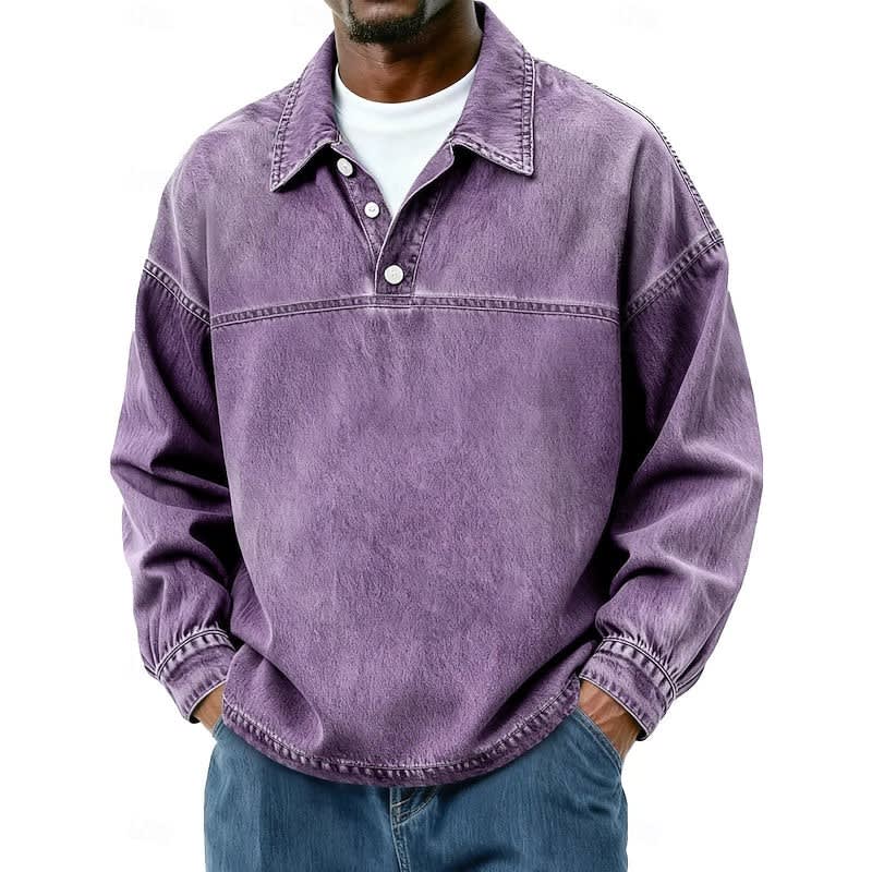 Garth Washed Half Placket Pullover Shirt_9