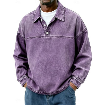 Garth Washed Half Placket Pullover Shirt_9
