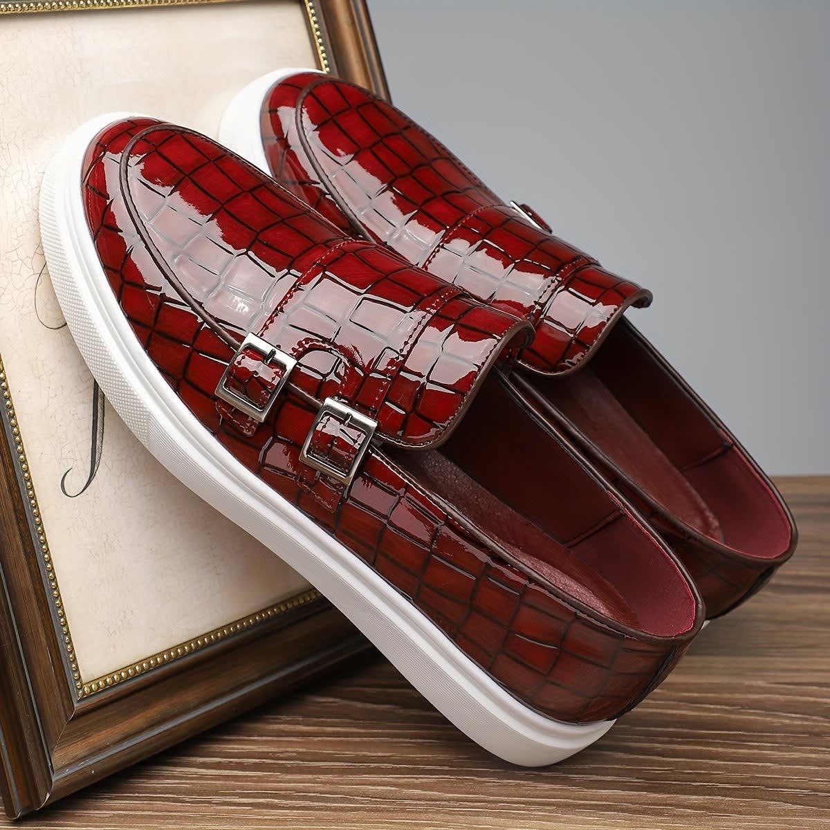 Marius Double Buckle Slip On Loafers