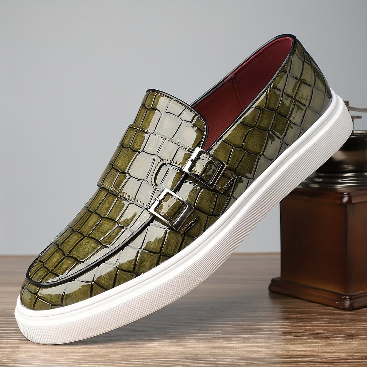 Marius Double Buckle Slip On Loafers