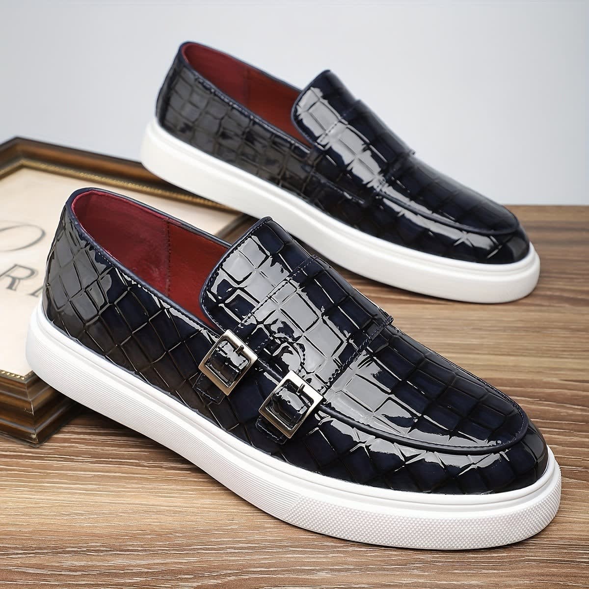 Marius Double Buckle Slip On Loafers
