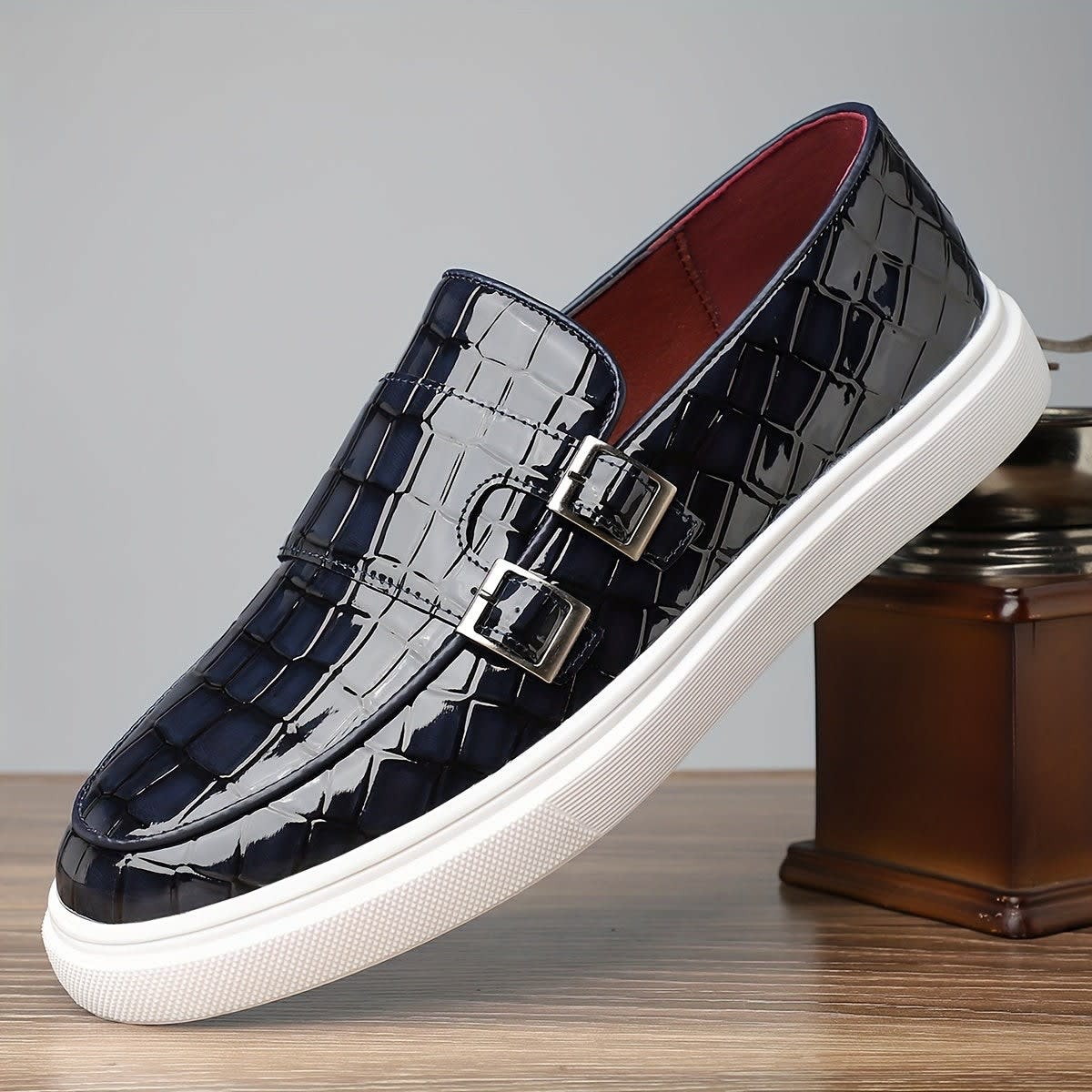 Marius Double Buckle Slip On Loafers