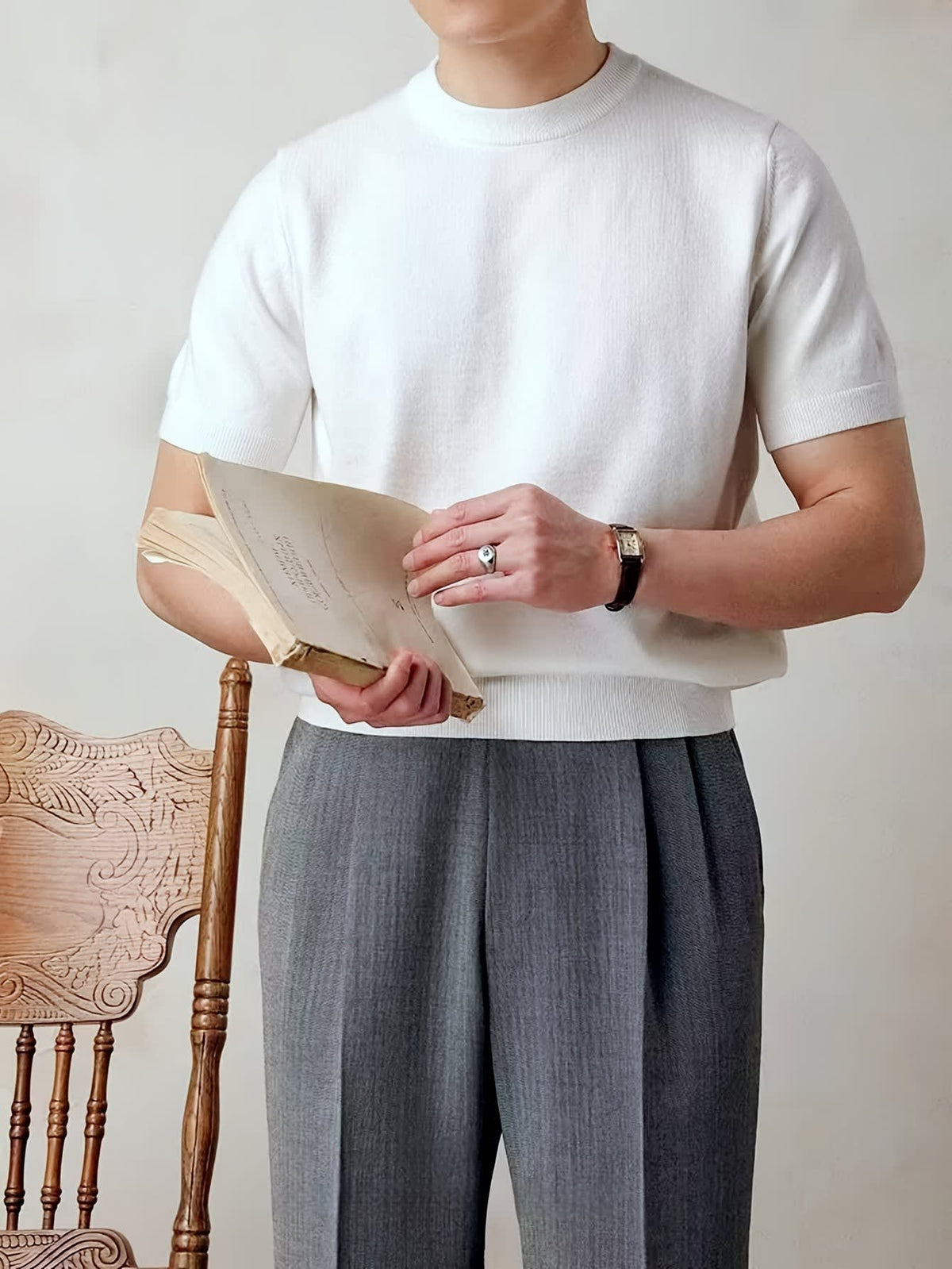 Harmon Fine Gauge Short Sleeve Knit Tee
