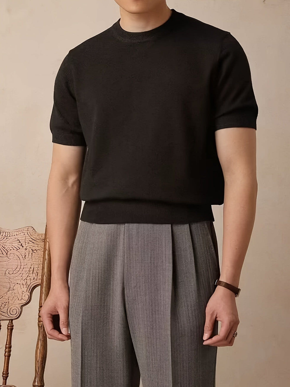 Harmon Fine Gauge Short Sleeve Knit Tee