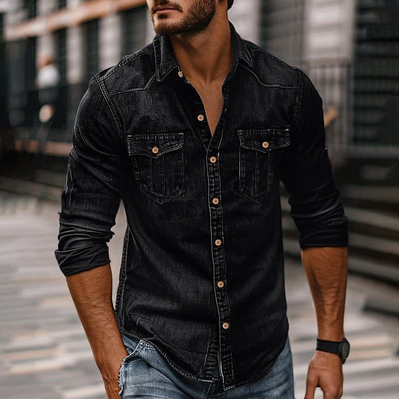 Howell Washed Denim Utility Shirt