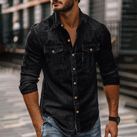 Howell Washed Denim Utility Shirt