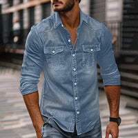 Howell Washed Denim Utility Shirt